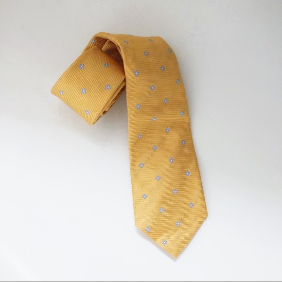 DAKS LONDON TIE Yellow with blue accent tie - Picture 2 of 5